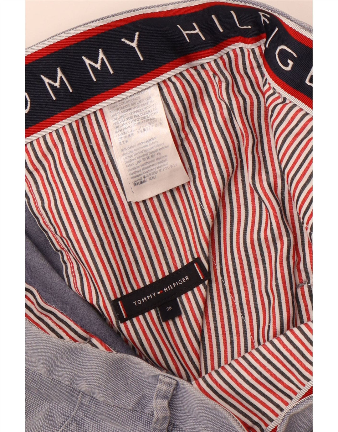 TOMMY HILFIGER Мужские шорты чинос W36, большие синие, хлопок