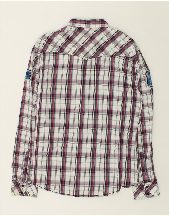 JACK & JONES Mens Graphic Slim Shirt XL Burgundy Check Cotton | Vintage Jack & Jones | Thrift | Second-Hand Jack & Jones | Used Clothing | Messina Hembry 