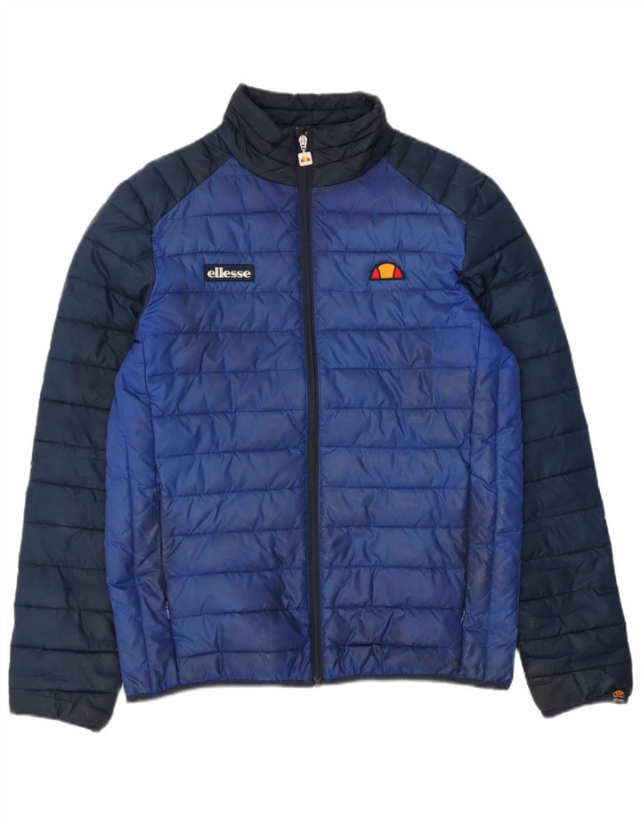 Мужская стеганая куртка Ellesse UK 38, средний синий полиэстер с цветными блоками