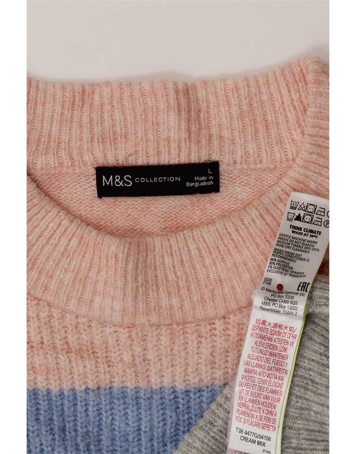 Женский джемпер с круглым вырезом Marks & Spencer, Великобритания, 16, большой, разноцветный