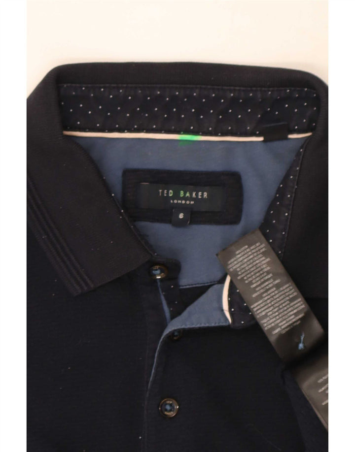 Мужская рубашка-поло Ted Baker, размер 6, 2XL, темно-синяя, хлопок
