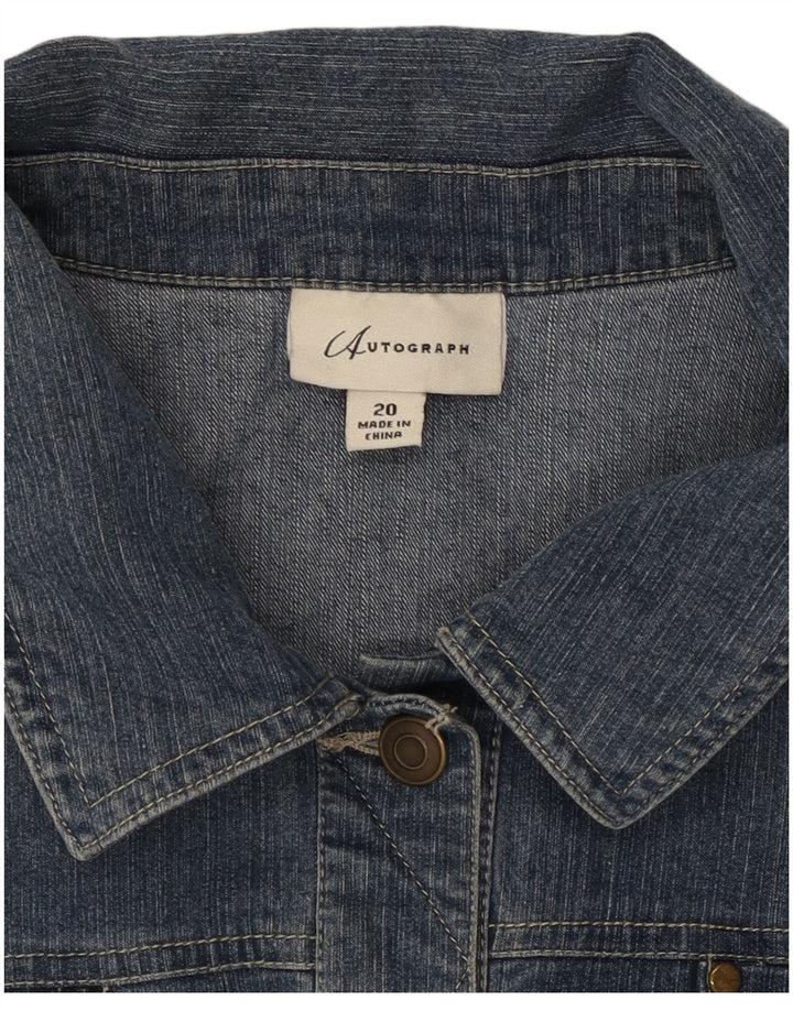 Женская джинсовая куртка Marks & Spencer Autograph UK 20 2XL, синяя, хлопок