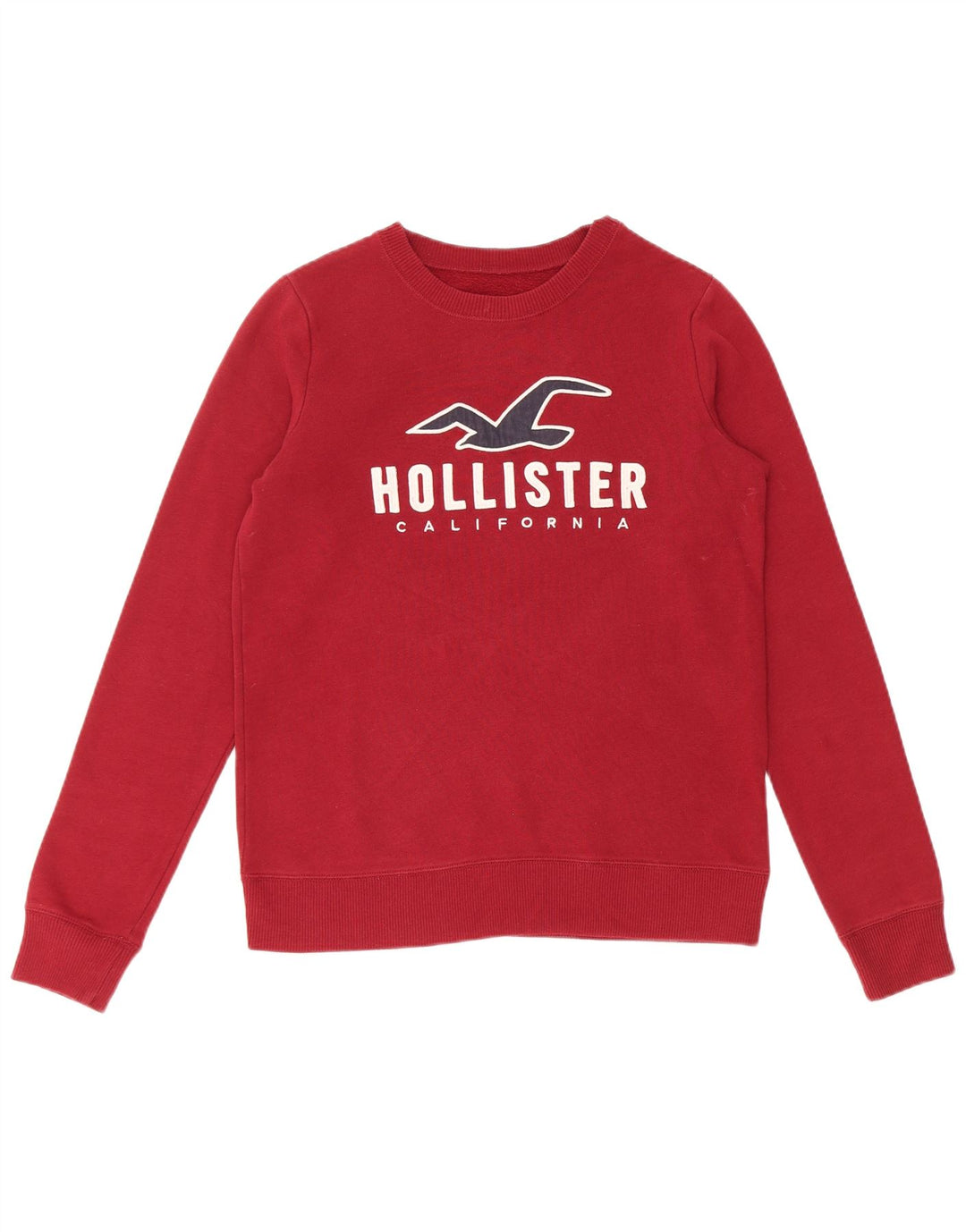 Мужской свитшот с рисунком HOLLISTER XS, бордовый хлопок, хлопок