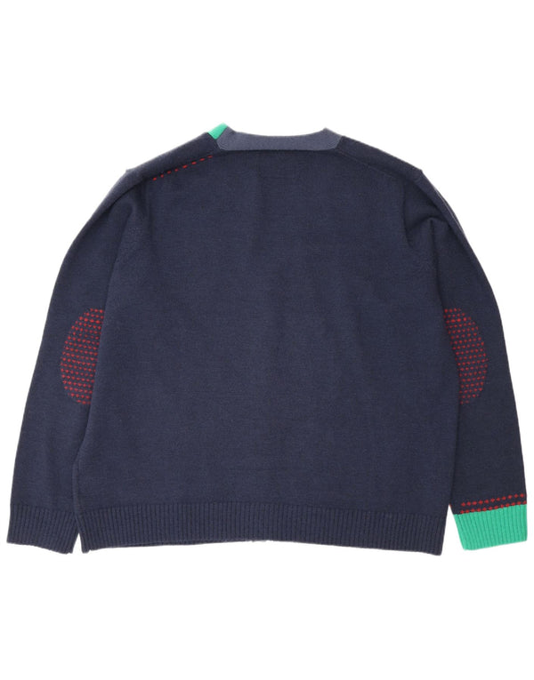 Мужской кардиган Joe Browns 2XL, темно-синий, акрил с цветными блоками