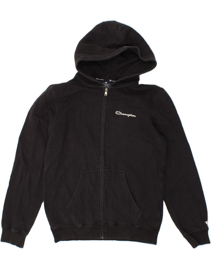 CHAMPION Womens Zip Hoodie Sweater UK 14 Medium Black Vintage Champion and Second-Hand Champion from Messina Hembry 