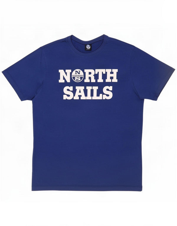 North Sails Мужская футболка с рисунком Верх, маленький синий хлопок