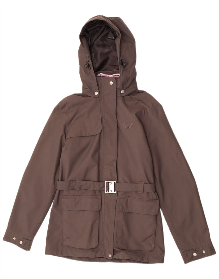 Женская дождевик с капюшоном Jack Wolfskin UK 12/14, средний серый полиамид