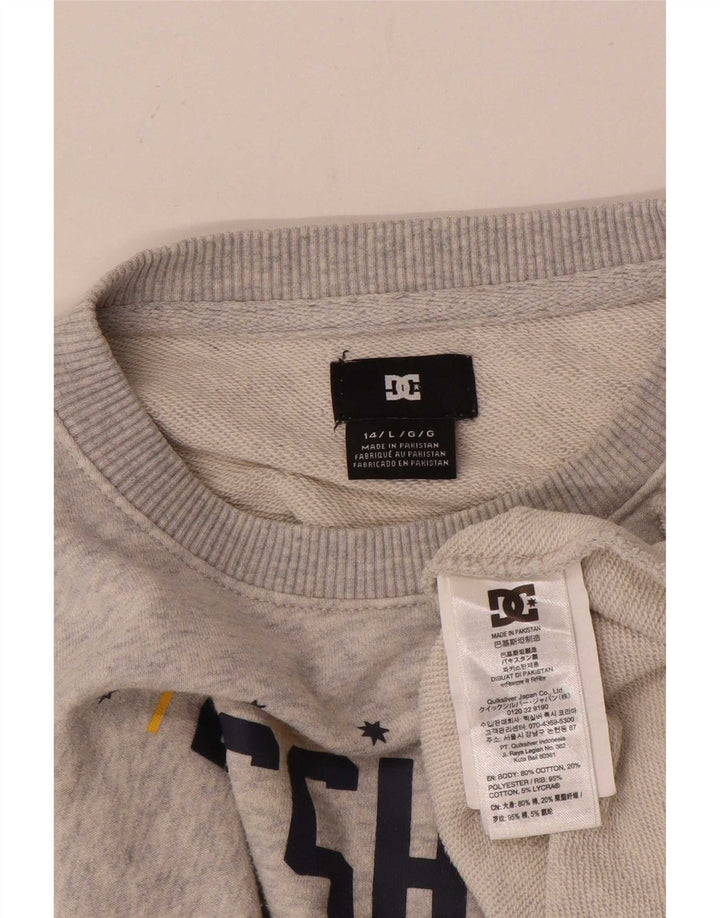 DC Boys Sweatshirt Jumper 13-14 Years Large Grey Flecked Cotton