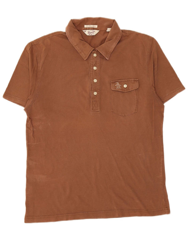 Мужская рубашка поло PENGUIN, большая коричневая, хлопок