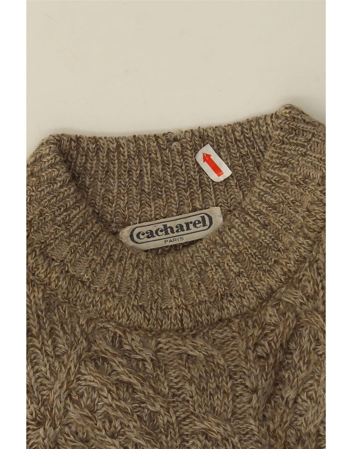 Мужской джемпер с круглым вырезом Cacharel, большой бежевый Fair Isle