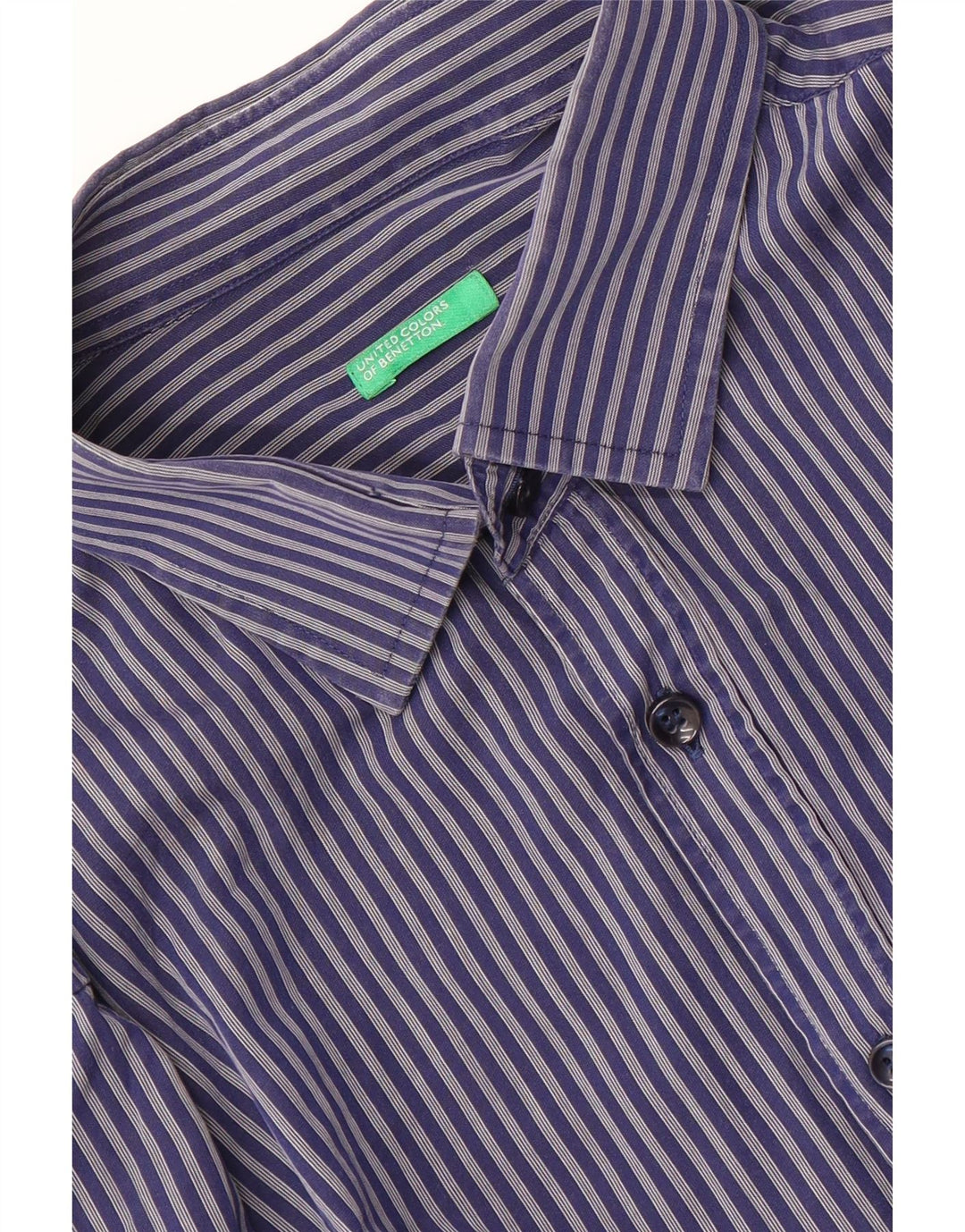 Мужская рубашка BENETTON, средний темно-синий в тонкую полоску
