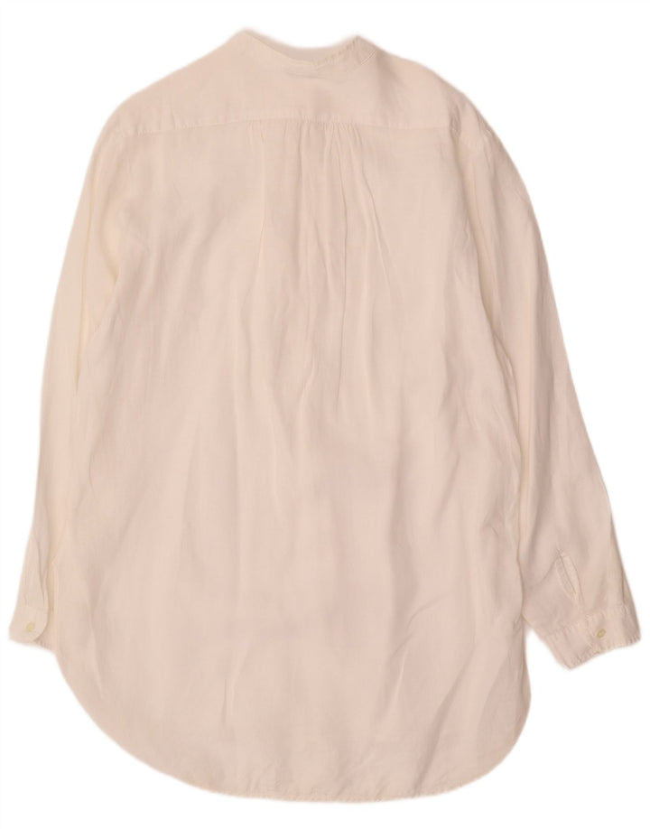 BENETTON Женская удлиненная рубашка-пуловер UK 14 Medium Off White