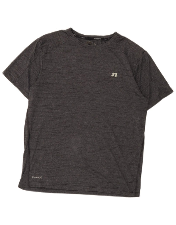 Russell Athletic Mens Dri-Power T-Shirt Top UK 38/40 Medium Grey Flecked