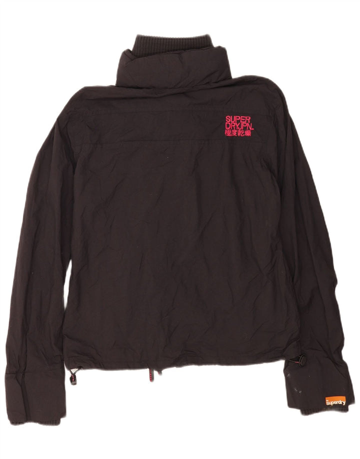 Женская ветровка с рисунком Superdry UK 16, большая черная нейлоновая куртка