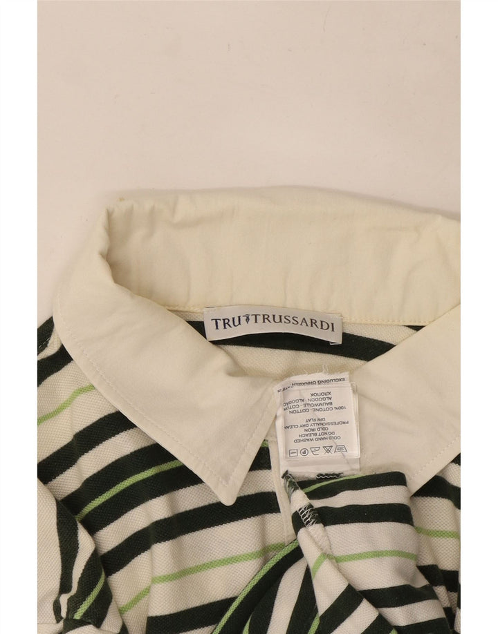 Мужская рубашка-поло Trussardi, хлопок в разноцветную полоску среднего размера