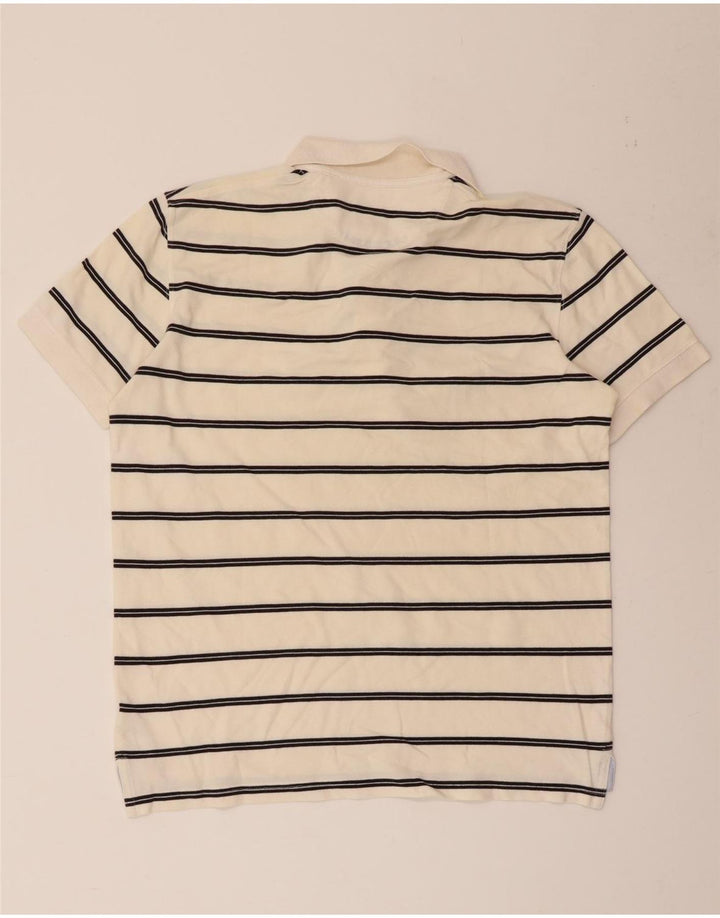 Мужская рубашка-поло Massimo Dutti, хлопок в белую полоску среднего размера