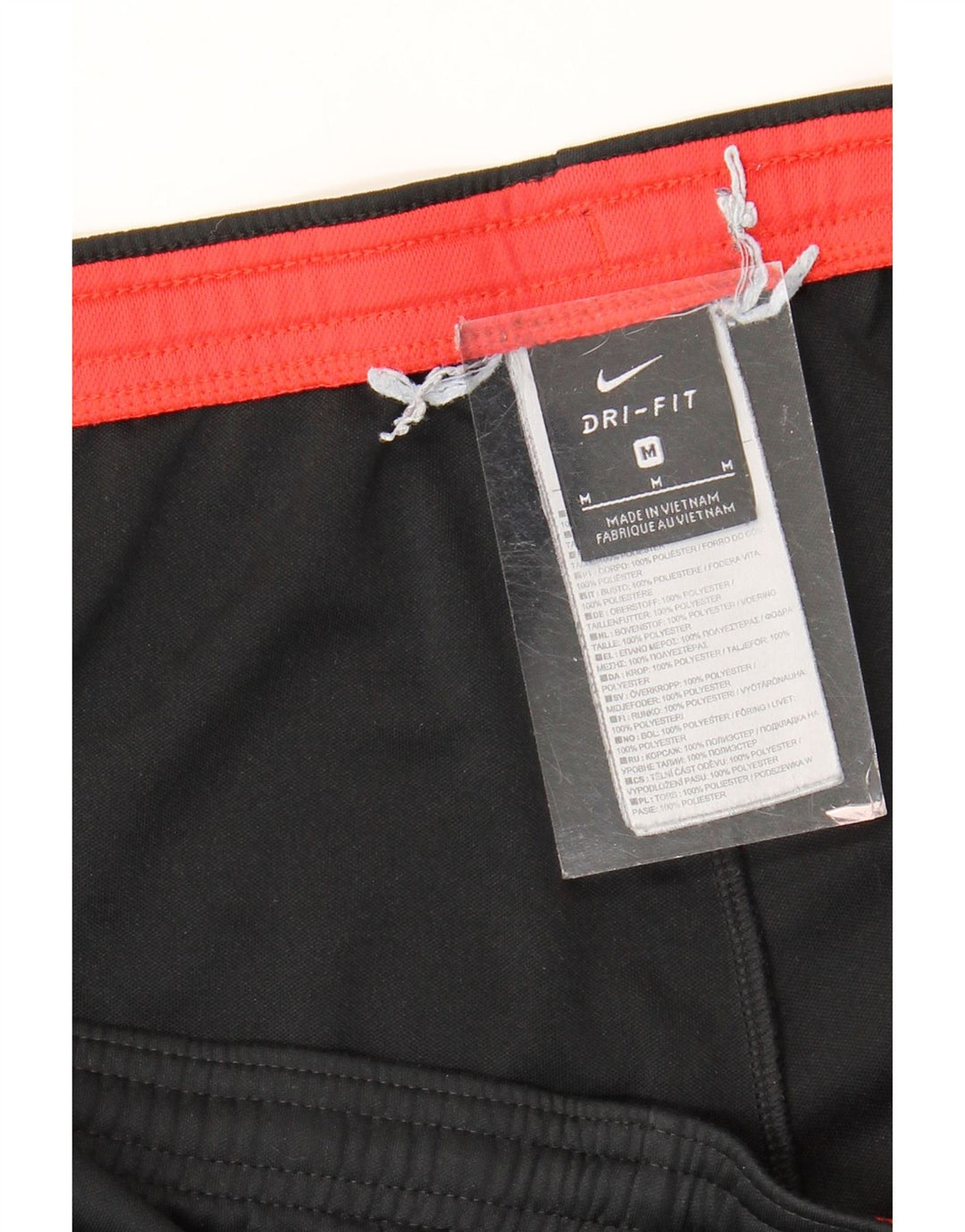 Мужские спортивные брюки Nike Dri Fit среднего размера, полиэстер с цветными блоками, средний черный