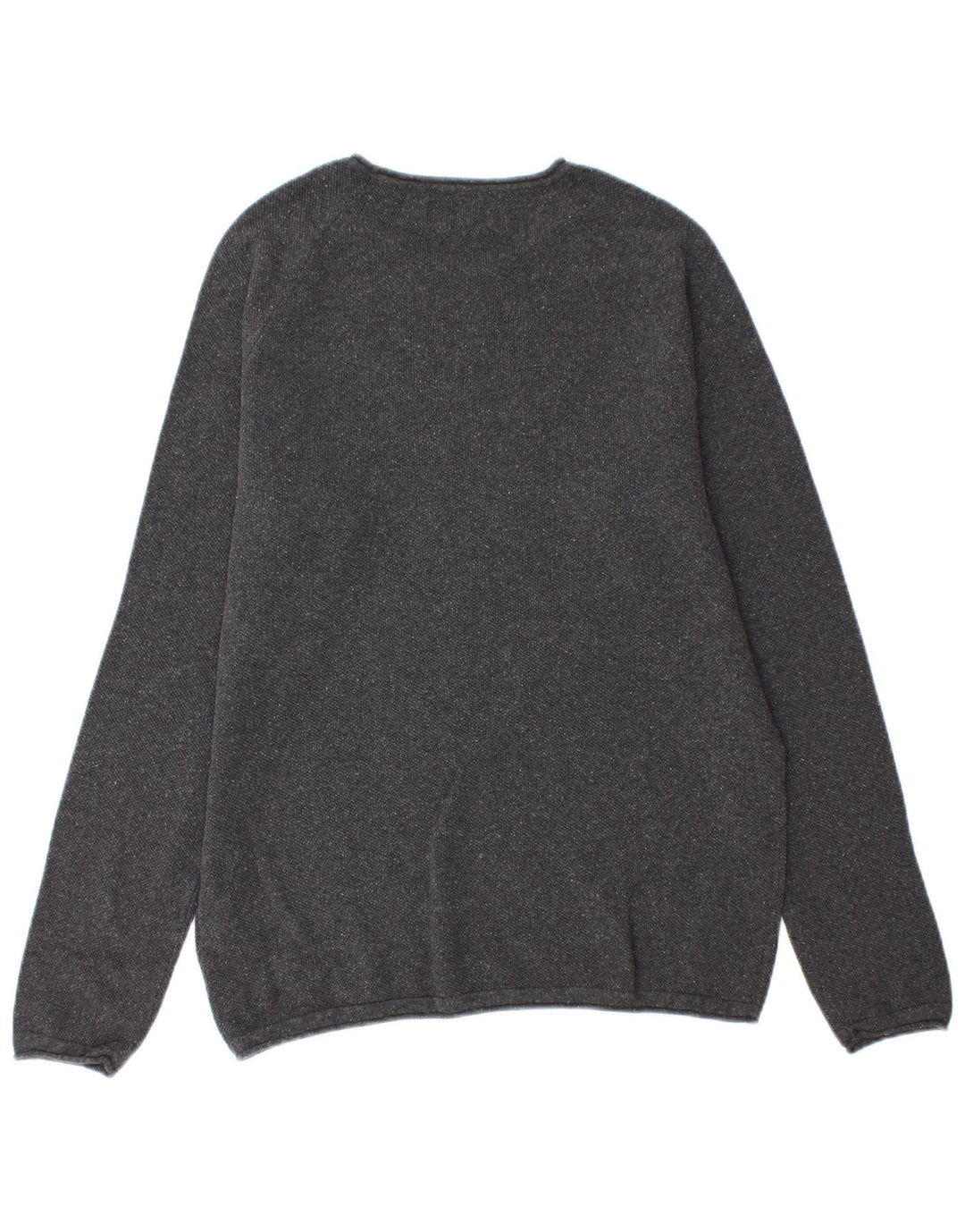 Мужской джемпер с круглым вырезом Jack & Jones, хлопковый свитер среднего серого цвета