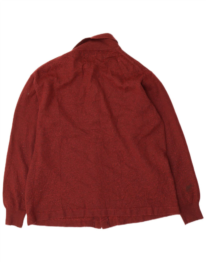 Мужской кардиган Zara, большой темно-бордовый шерстяной свитер