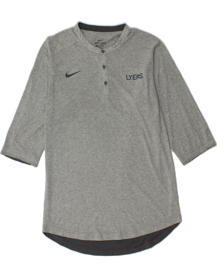 NIKE Womens Longline 3/4 Sleeve T-Shirt Top UK 14 Medium Grey Vintage Nike and Second-Hand Nike from Messina Hembry 