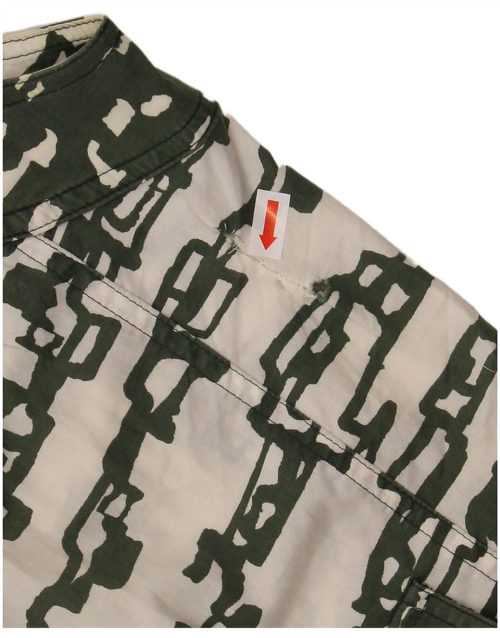 Женское платье-рубашка без рукавов MARELLA UK 12, средний зеленый с геометрическим узором