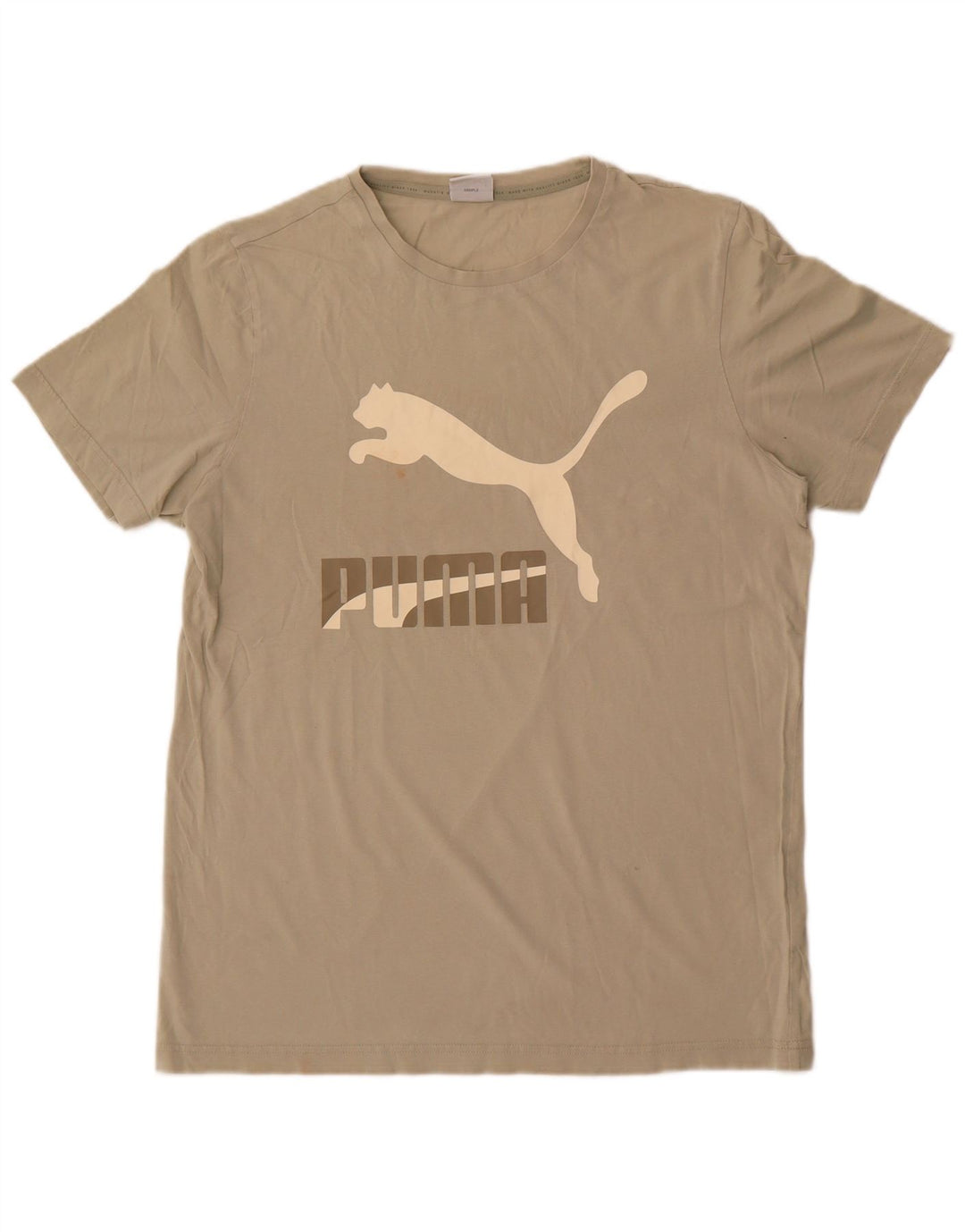 Мужская футболка с рисунком Puma, хлопковый топ среднего серого цвета