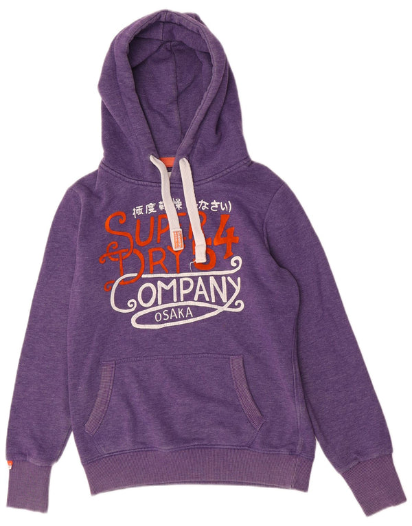 Женский джемпер с капюшоном Superdry UK 14, средний фиолетовый, хлопок