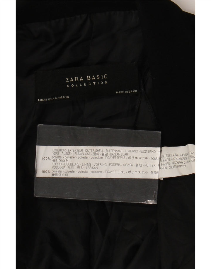 Женский пиджак с открытыми рукавами 3/4 Zara UK 14, средний черный полиэстер
