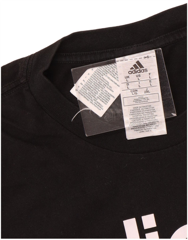 Мужская футболка Adidas с рисунком, большой черный хлопок