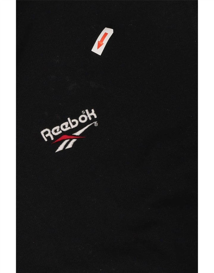 Мужская флисовая куртка Reebok с капюшоном UK 40, большая, черная, полиэстер