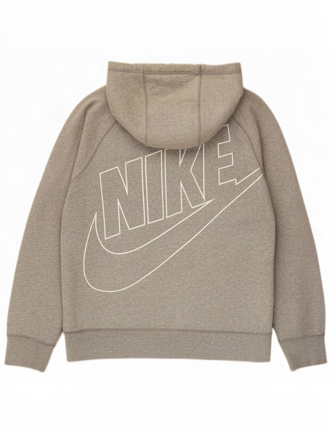 Мужской свитер с капюшоном и молнией с графическим рисунком Nike, большой серый хлопковый