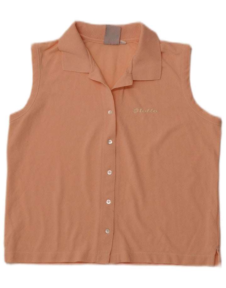 LOTTO Женская укороченная блузка-рубашка без рукавов UK 14, большая оранжевая