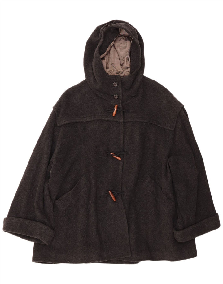 BENETTON Женский дафлкот оверсайз с капюшоном IT 42 Medium Grey Wool