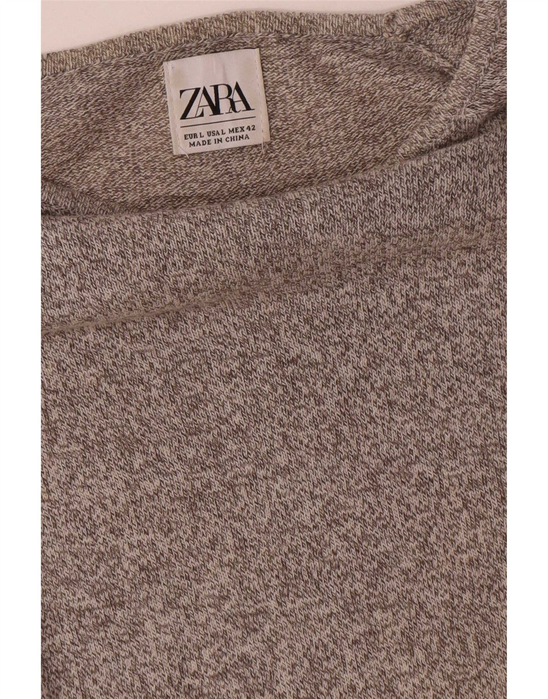 Мужской топ Zara с длинным рукавом, большой серый в крапинку