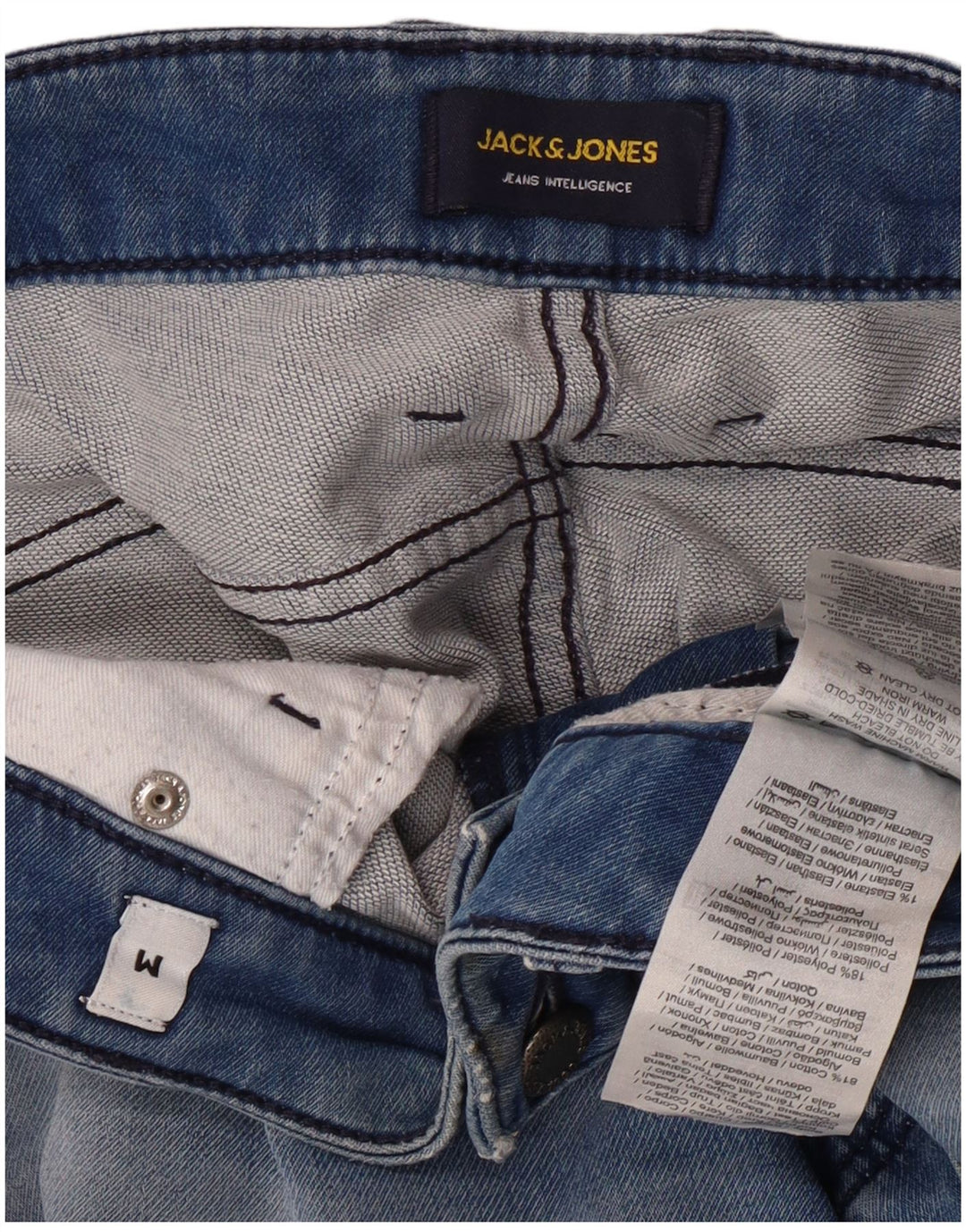 JACK & JONES Мужские джинсовые шорты среднего размера W32, синие, хлопок