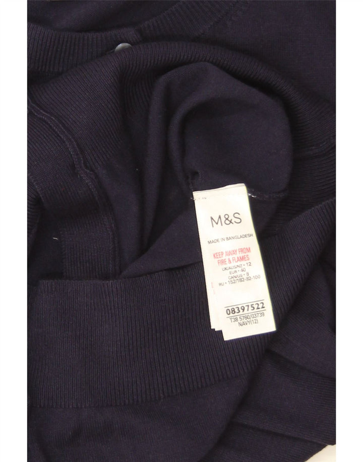 Женский кардиган Marks & Spencer UK 12, средний темно-синий, вискоза