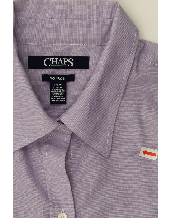 CHAPS Womens No Iron Shirt UK 16 Large Purple Cotton Vintage Chaps and Second-Hand Chaps from Messina Hembry 