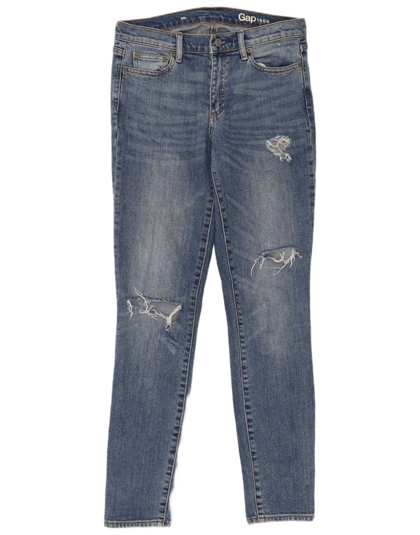 Женские потертые джинсы скинни Gap W28 L31, синие, хлопок