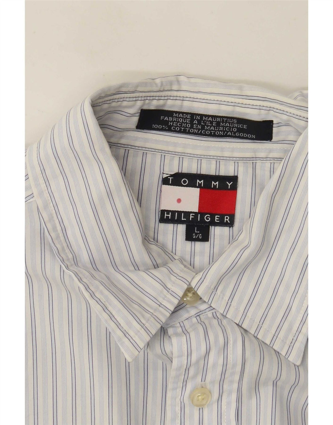 Мужская рубашка Tommy Hilfiger, большая синяя хлопковая полоска