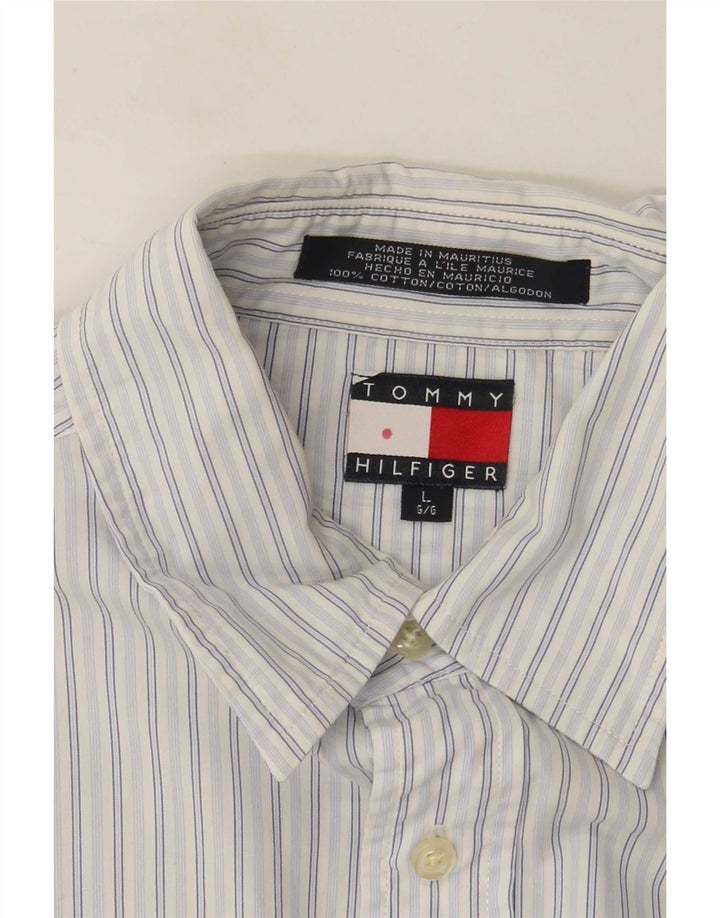 Мужская рубашка Tommy Hilfiger, большая синяя хлопковая полоска