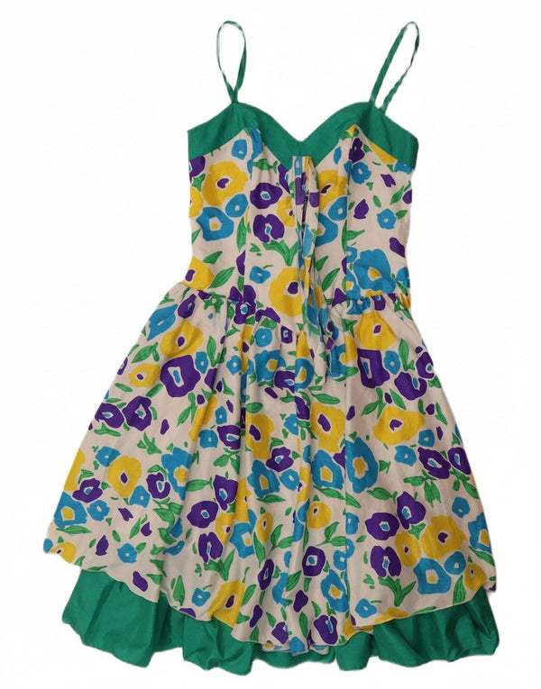 Женское платье А-силуэта без рукавов VERA MONT, Великобритания, 8, маленькое белое с цветочным принтом