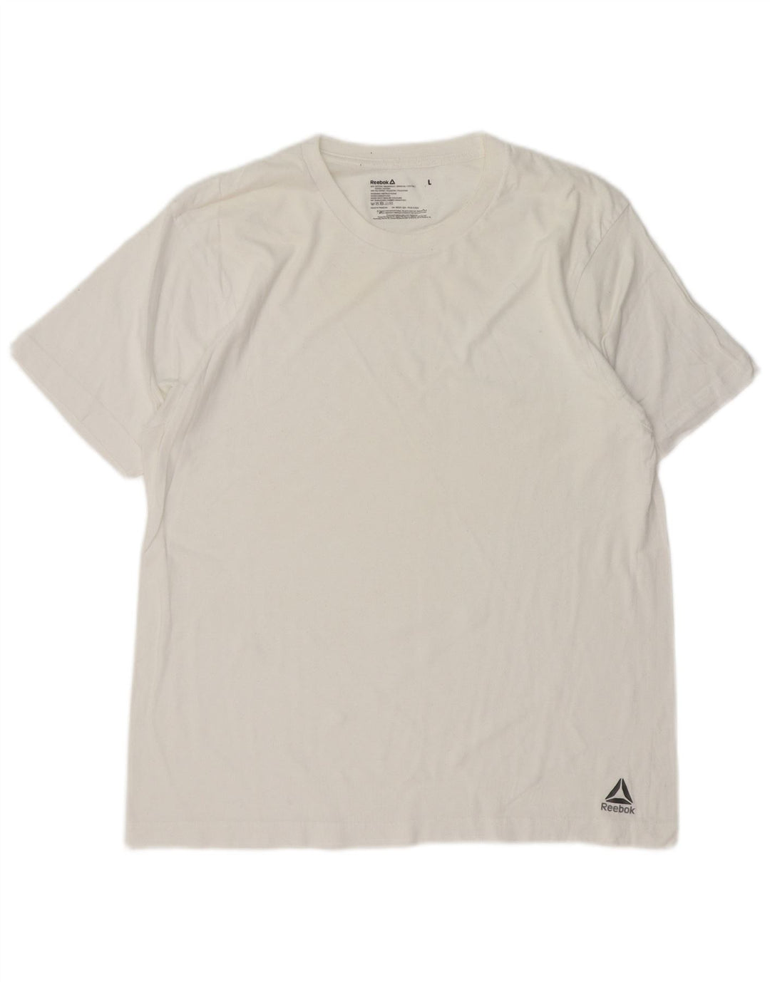 REEBOK Mens T-Shirt Top Large White Cotton