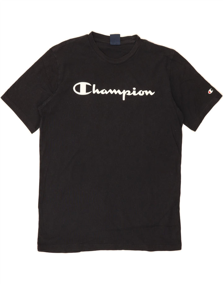 CHAMPION Mens Graphic T-Shirt Top Medium Black Vintage Champion and Second-Hand Champion from Messina Hembry 