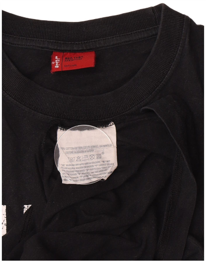 Мужская футболка с рисунком Levi's, верх среднего размера, черный хлопок, хлопок