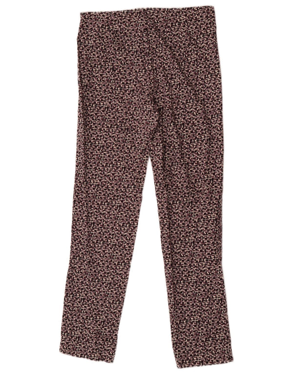 Женские укороченные брюки скинни Benetton UK 8 Small W27 L26 Фиолетовые с геометрическим рисунком