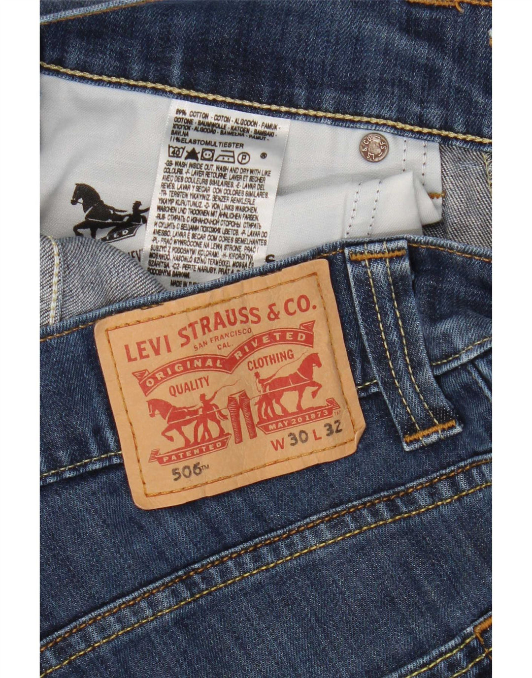 Женские прямые джинсы Levi's 506 W30 L28 синие, хлопок
