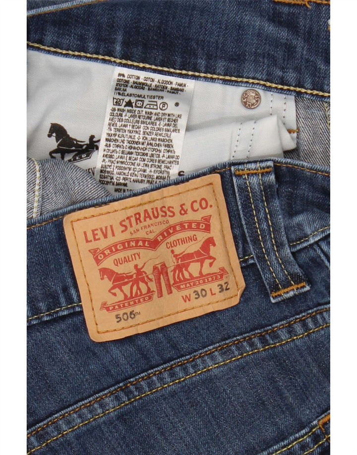 Женские прямые джинсы Levi's 506 W30 L28 синие, хлопок