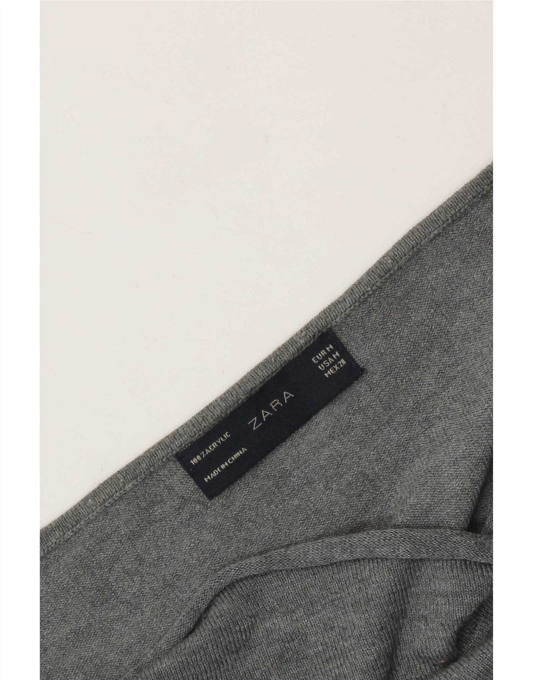 Женская блузка Zara Top UK 14, средний серый акрил