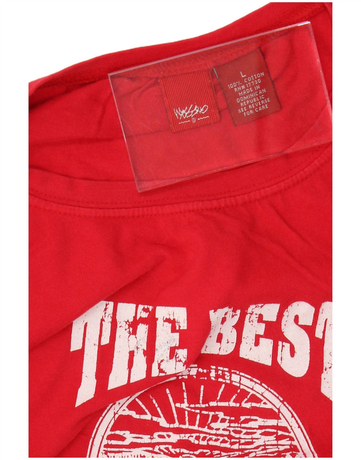 MOSSIMO Женский укороченный топ с рисунком с длинным рукавом UK 16, большой красный хлопок