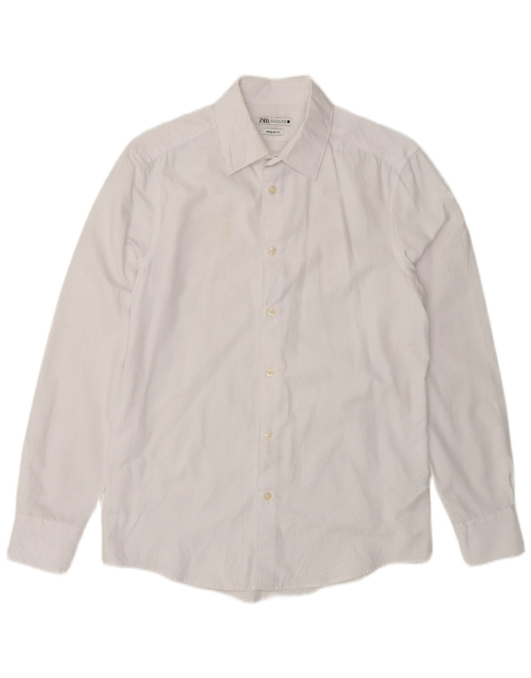 ZARA Mens Regular Fit Shirt Small White Cotton